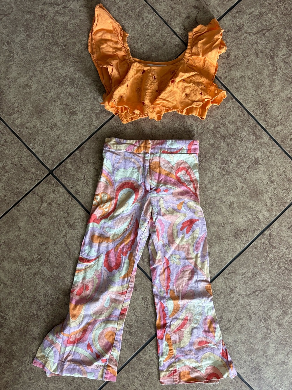 Zara Pink, Purple, Orange Floral Print Set